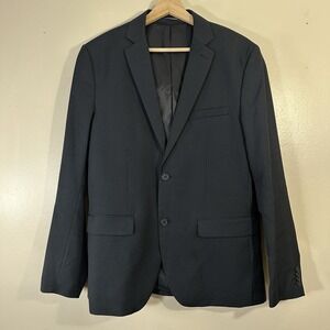 H&M Mens 42R Blazer Sport Coat Two Button Casual Jacket Size Slim Fit Black
